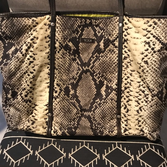 Tumi Snake Print w/ leather Trim Tote - Picture 6 of 8